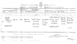 James Rayner birth 1874